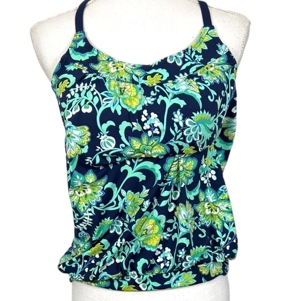 LANDS' END Blouson Tummy Hiding Tankini Swimsuit Top